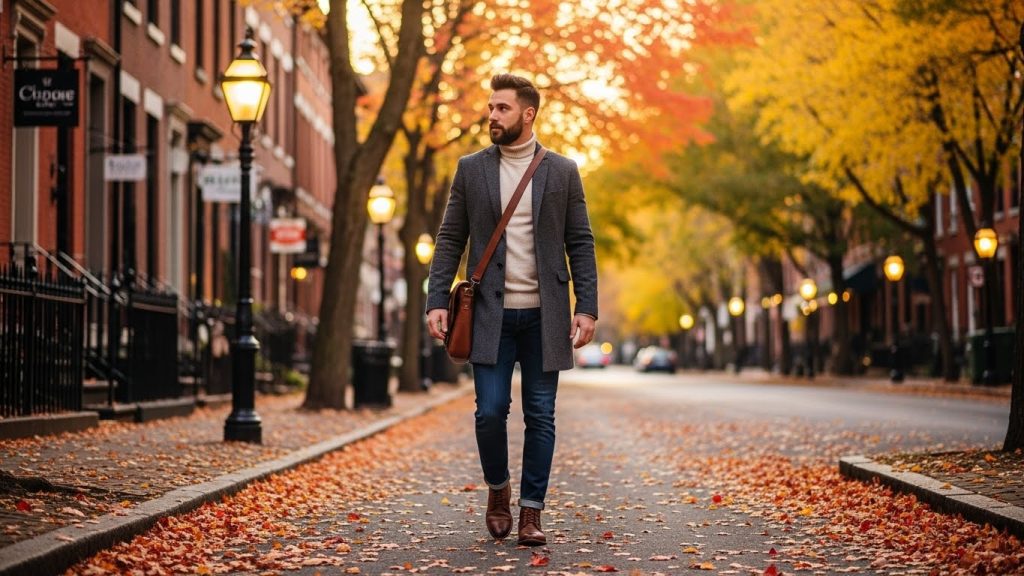 Must-Have Jackets for Men This Fall: Style and Warmth Combined 1 Man wearing a wool jacket in autumn.
