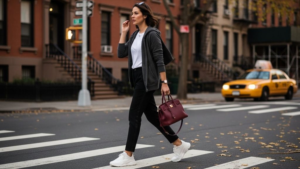 Oversized outerwear outfit representing 5 chic street style looks in NYC.